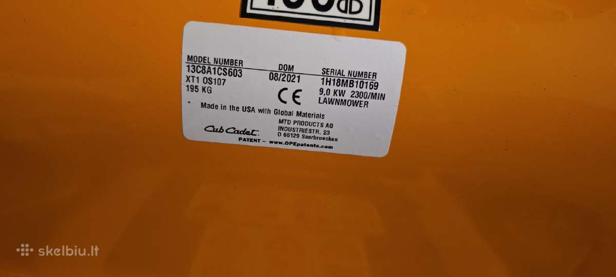 Cub cadet xt1 - nuotraukos Nr. 10