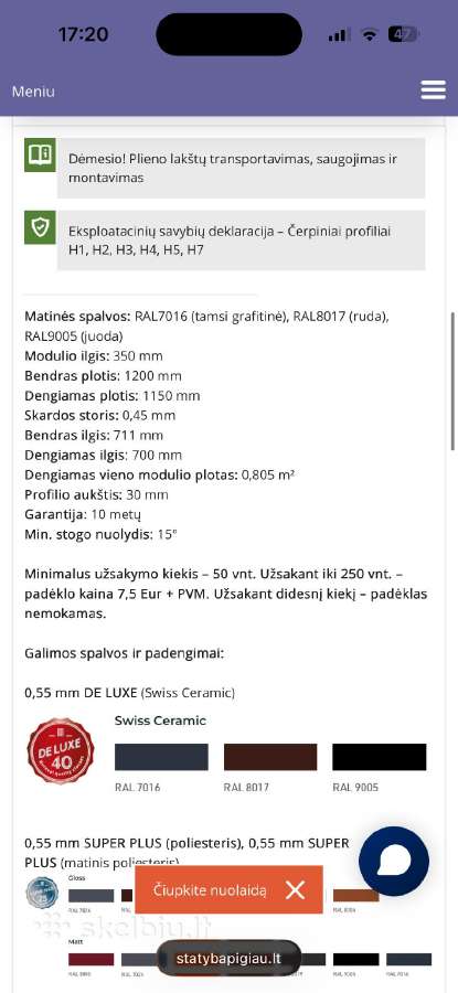 Modulines skardos likutis 70 lapu - nuotraukos Nr. 4