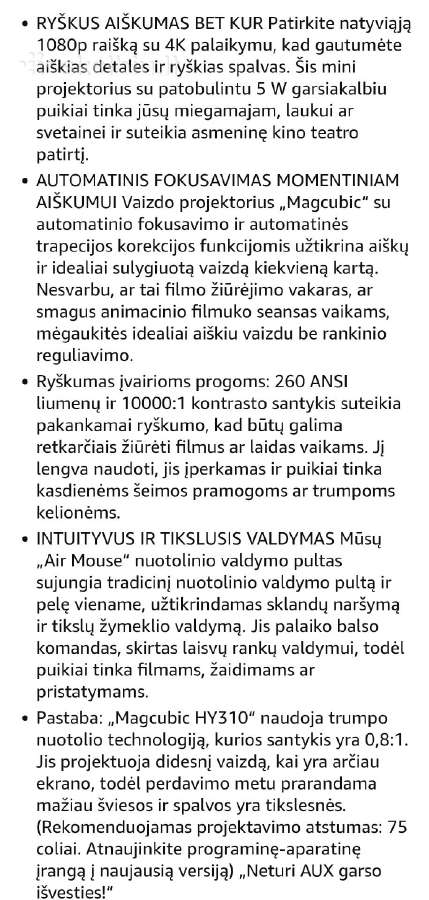 Magcubic projektorius Hy 310 - nuotraukos Nr. 5