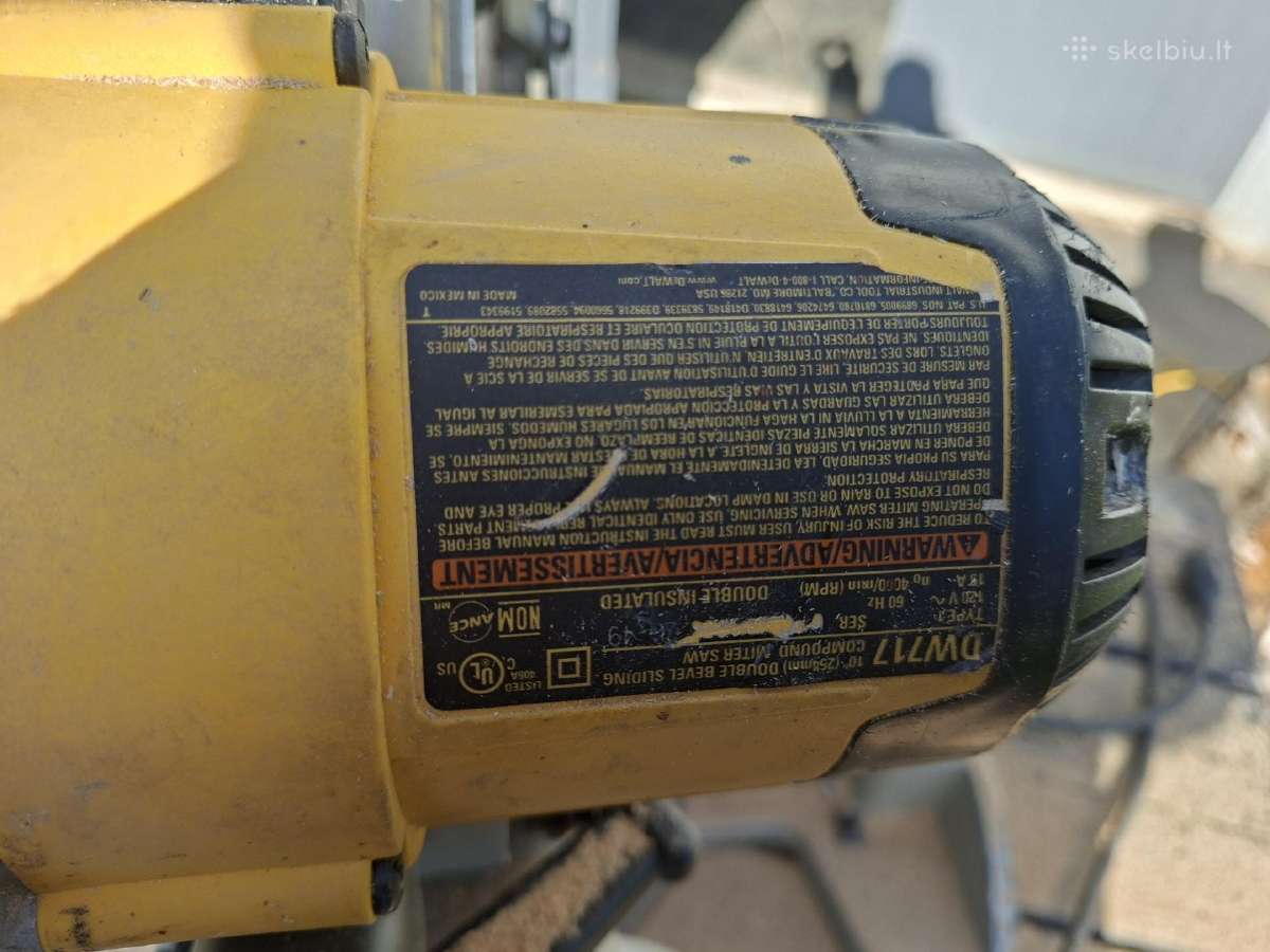 Skersavimo stakles dewalt dw717 110v - nuotraukos Nr. 3