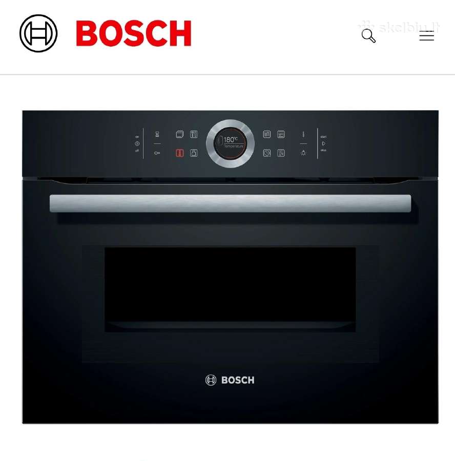 Kompaktinė Bosch orkaitė su mikrobangų funkcija. - nuotraukos Nr. 2
