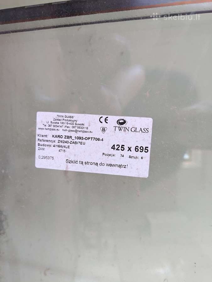 Atiduodu stiklo paketus. Dvieju stiklu. - nuotraukos Nr. 2