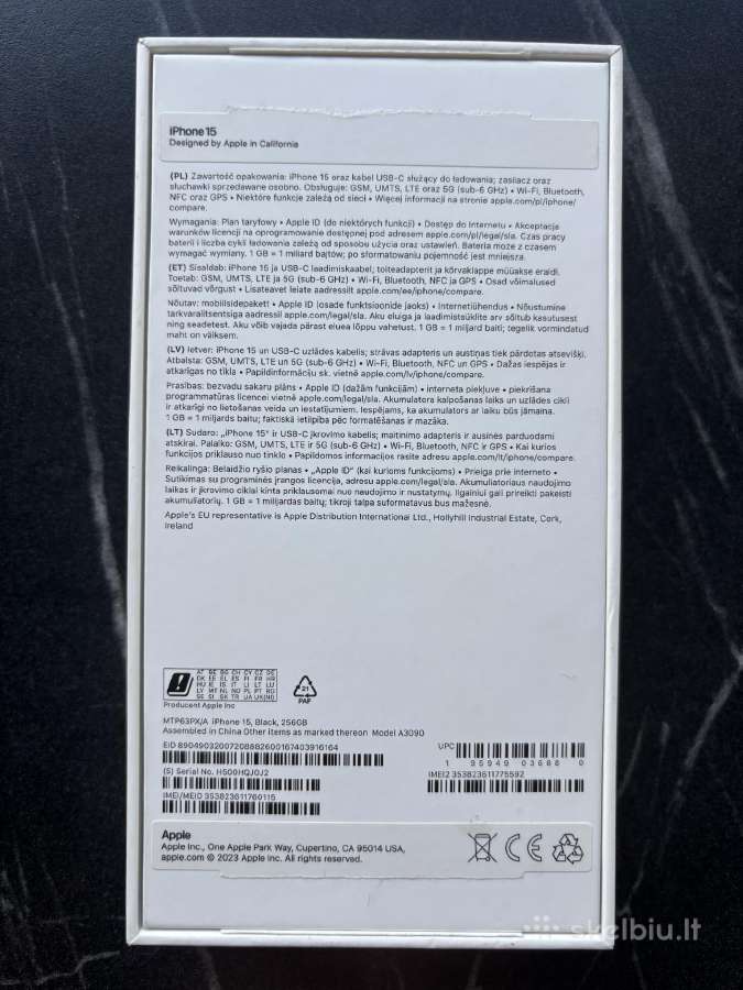 iPhone 15 256gb - nuotraukos Nr. 3