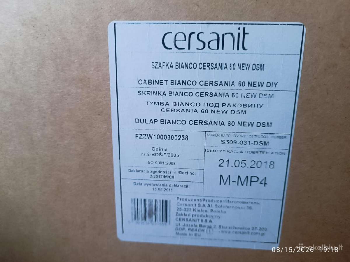 Cersanit Bianco 60 vonios spintelė – balta - nuotraukos Nr. 3