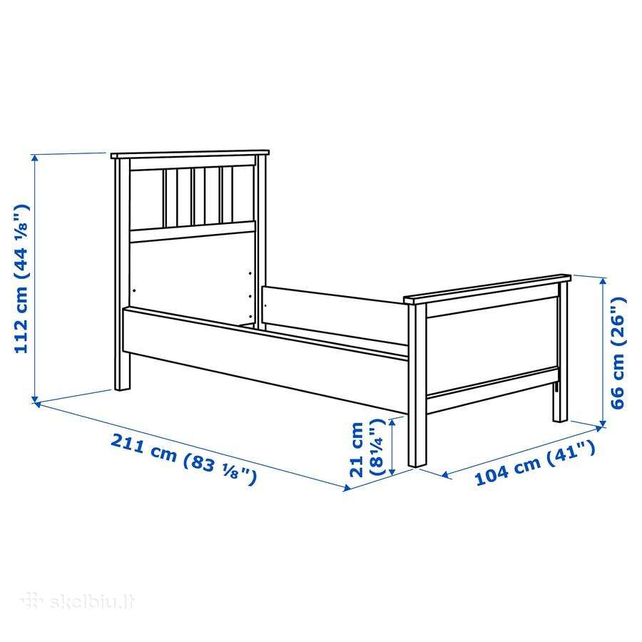 Medinė lova Hemnes 90x200 su čiužiniu - nuotraukos Nr. 4