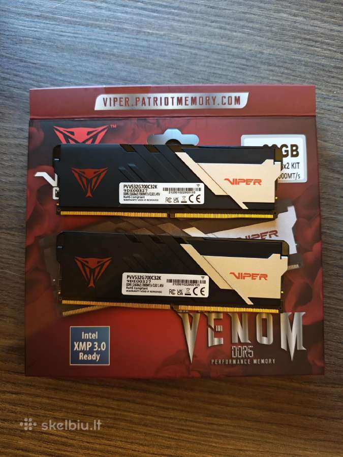 Patriot Viper Venom Ddr5 32gb (2x16gb) / keitimas - nuotraukos Nr. 3