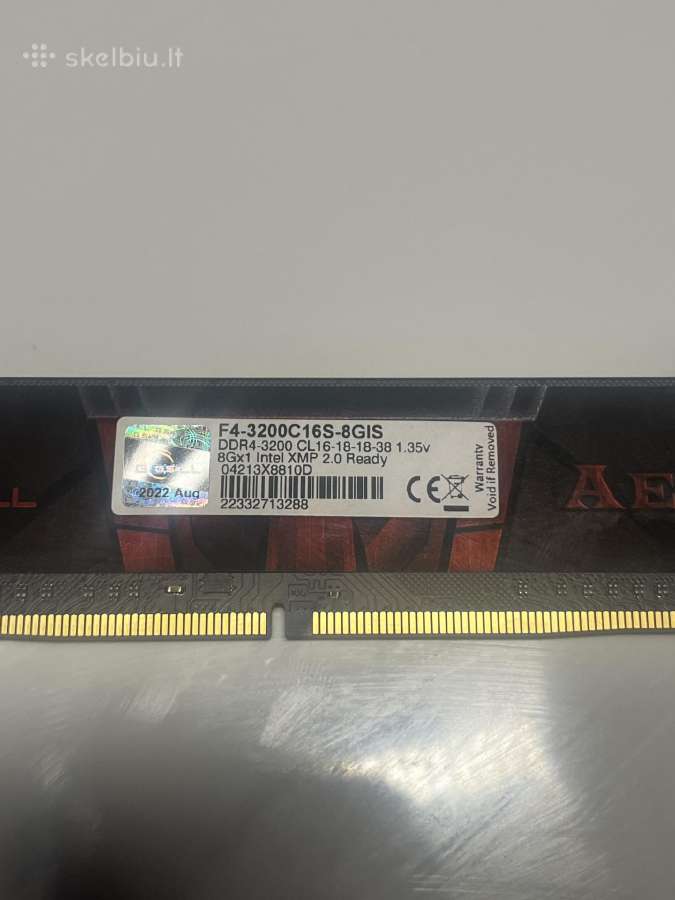 Parduodama G.skill Aegis 8 GB Ddr4 RAM - nuotraukos Nr. 3