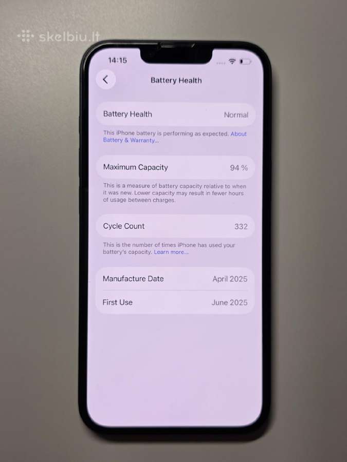 iPhone 16e 128gb 94% battery health - nuotraukos Nr. 6