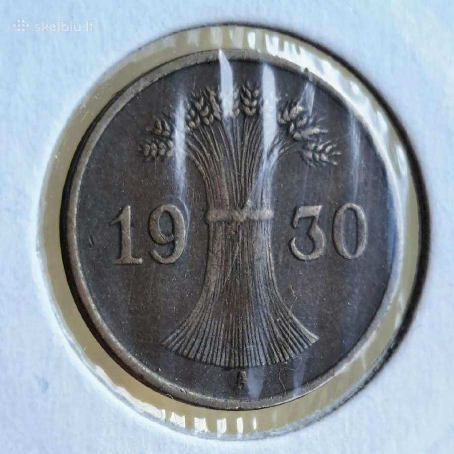1930 Vokietija 1 pfenigas - nuotraukos Nr. 2