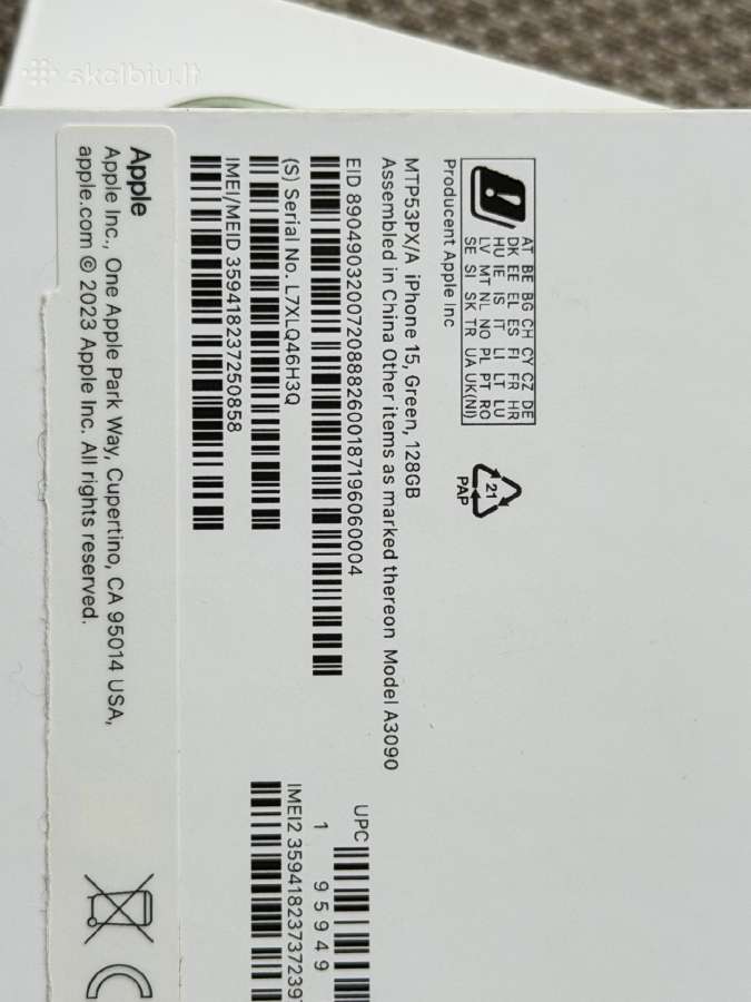 iPhone 15 Green 128gb - nuotraukos Nr. 4
