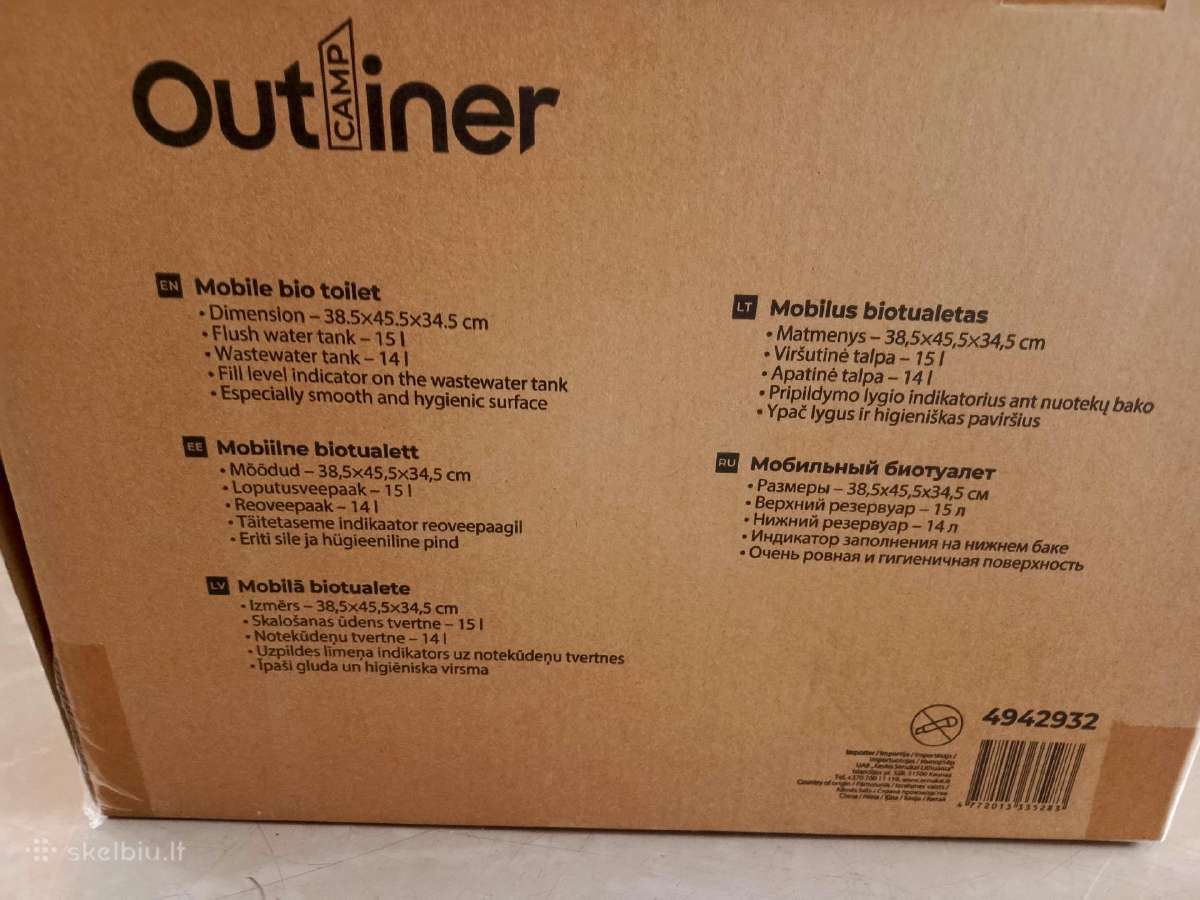 Mobilus biotualetas Outliner Comfort (14 l) - nuotraukos Nr. 2