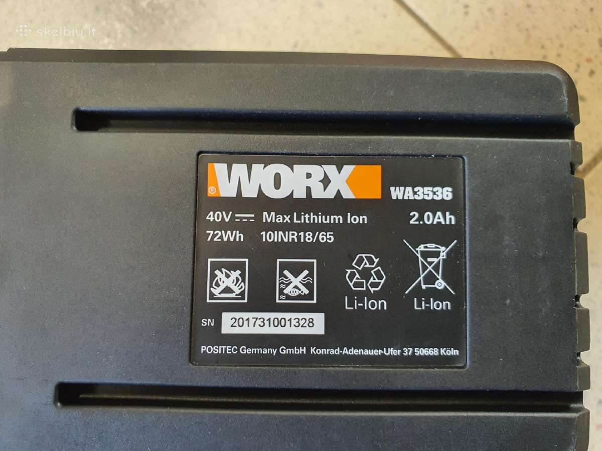 Worx baterijos akumuliatoriniam trimeriui - nuotraukos Nr. 4