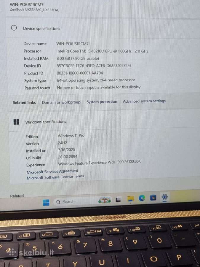 Asus Zenbook Ux533 - nuotraukos Nr. 10