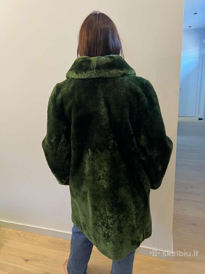Išskirtiniai žali natūralaus kailio kailiniai - nuotraukos Nr. 3