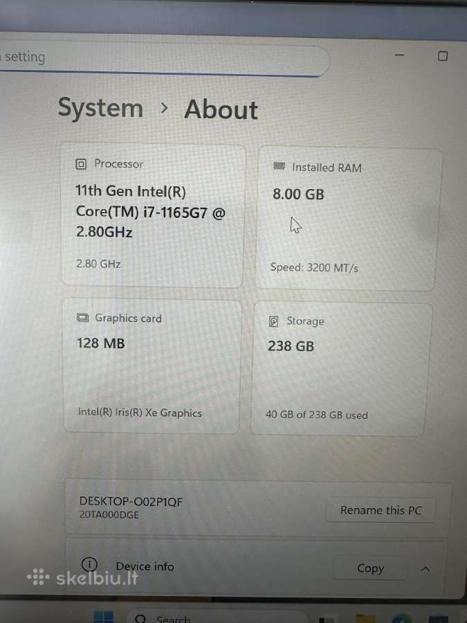 Lenovo Thinkpad E14 gen2 core i7 - nuotraukos Nr. 5