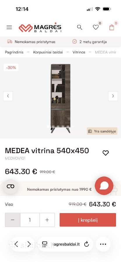 Medea firmos TV spintelė ir šonines vitrinos - nuotraukos Nr. 5