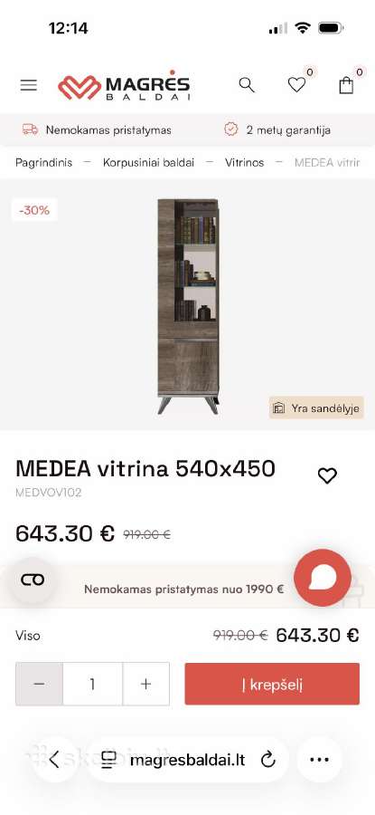Medea firmos TV spintelė ir šonines vitrinos - nuotraukos Nr. 6