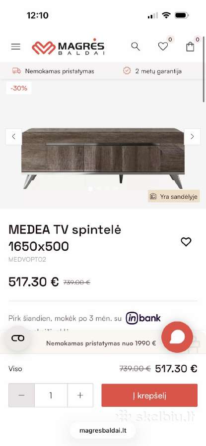 Medea firmos TV spintelė ir šonines vitrinos - nuotraukos Nr. 8
