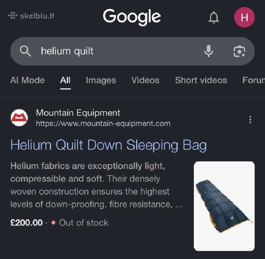 Mountain Equipment Helium Quilt - nuotraukos Nr. 2