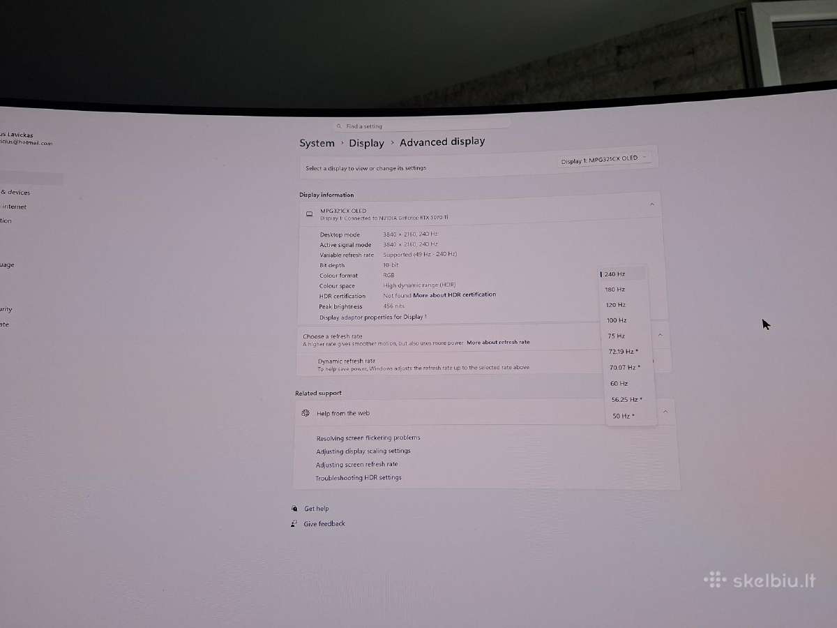 Monitorius Msi Mpg 321curx - 240hz 4k 32'' - nuotraukos Nr. 17