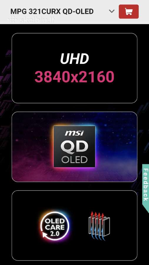 Monitorius Msi Mpg 321curx - 240hz 4k 32'' - nuotraukos Nr. 19