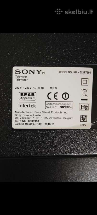 Sony televizorius - nuotraukos Nr. 7