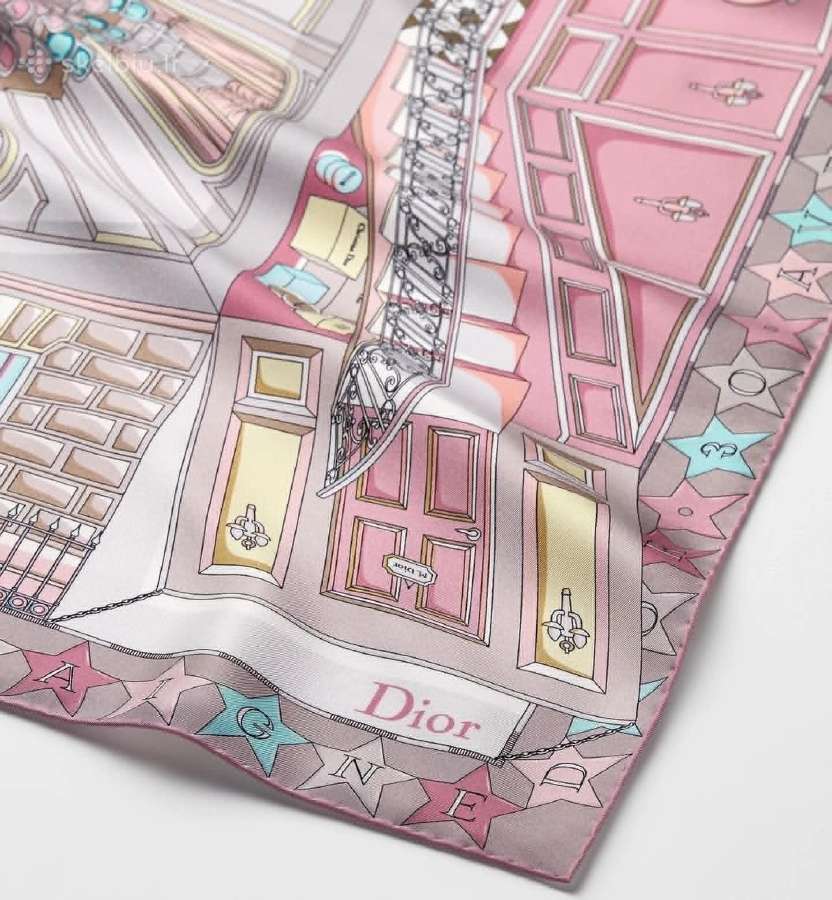 Nauja šilkinė skarelė Dior Avenue 90 Square Scarf - nuotraukos Nr. 2