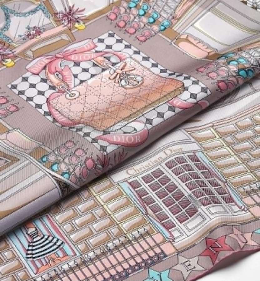 Nauja šilkinė skarelė Dior Avenue 90 Square Scarf - nuotraukos Nr. 3