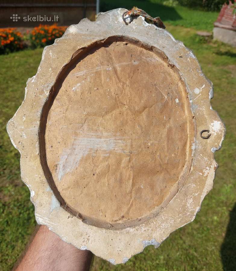 Antikvarinis gipso rėmelis su nuotrauka 29x25cm. - nuotraukos Nr. 2