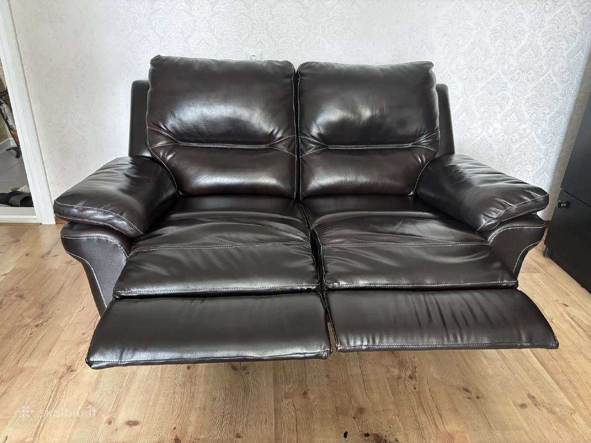 Odinė sofa-reklaineris. - nuotraukos Nr. 2