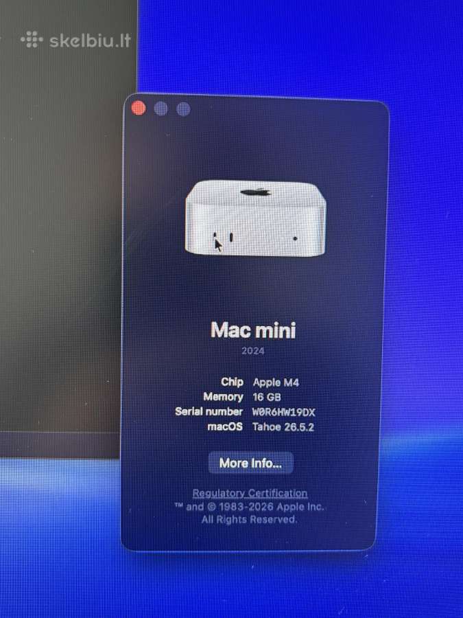 Mac mini M4 16/256 - nuotraukos Nr. 3