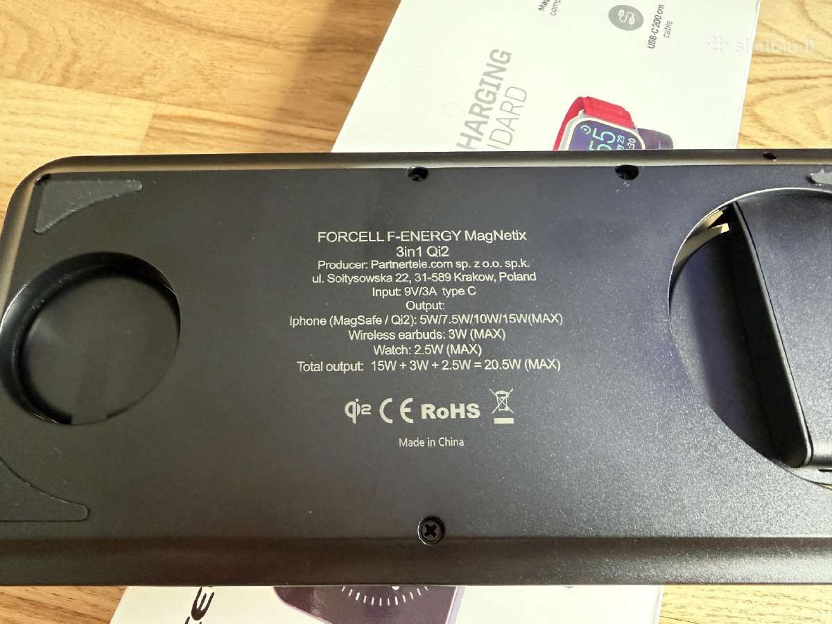Forcell Magnetix 3-in-1 Qi2 belaidis įkroviklis - nuotraukos Nr. 3
