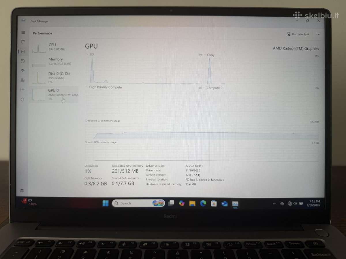 Xiaomi Redmibook Pro 14 Ryzen 7 5700u 16gb - nuotraukos Nr. 7