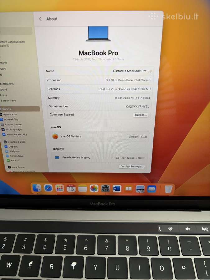 MacBook Pro 13 (2017) - nuotraukos Nr. 5