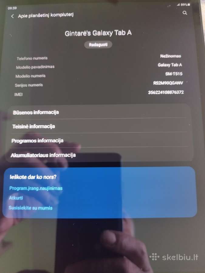 Parduodu samsung Galaxy Tab A planšetę kaip nauja - nuotraukos Nr. 3