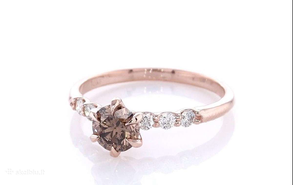Natūralaus deimanto žiedas – 0,73 ct, 14k auksas - nuotraukos Nr. 2