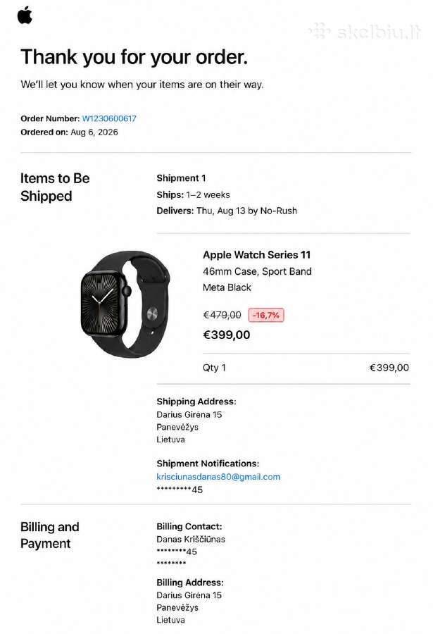 Apple Watch laikrodis - nuotraukos Nr. 6