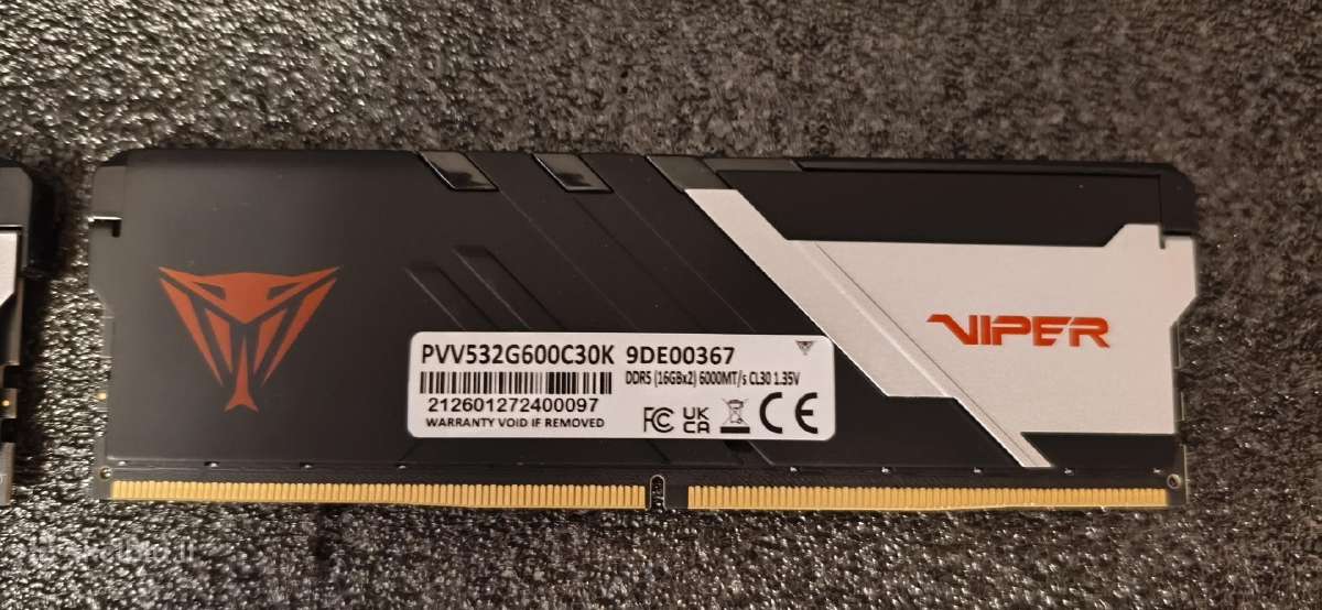 RAM Patriot Viper Venom 2x16gb 32gb 6000mhz Nauja - nuotraukos Nr. 2