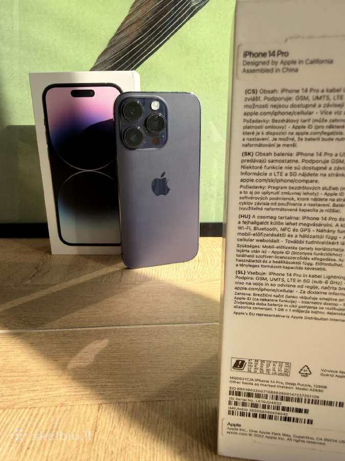 iPhone 14 Pro 128gb 85% deep purple - nuotraukos Nr. 5