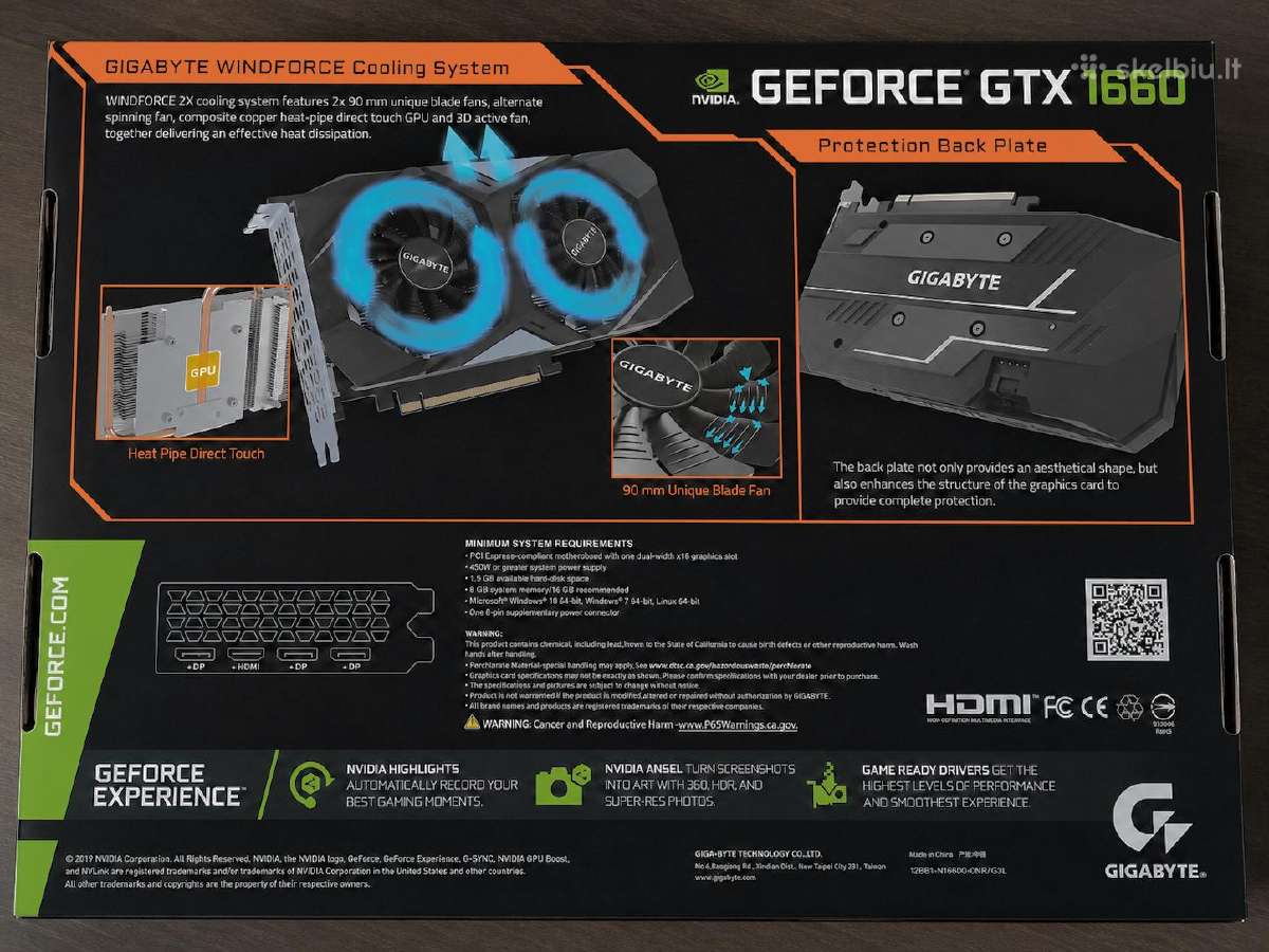 Gigabyte Geforce Gtx 1660 6gb - nuotraukos Nr. 2
