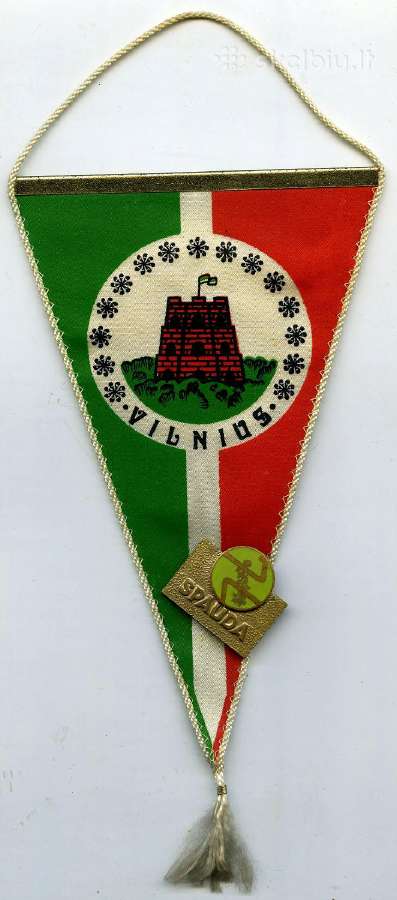 1980 Rankinis gairelė + ženklelis Spauda Vilnius - nuotraukos Nr. 2