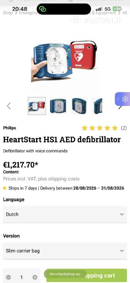 Phillips Heartstart S1 defibriliatoriai - nuotraukos Nr. 6