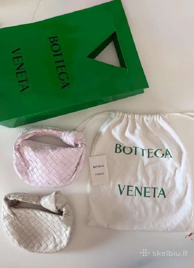 Bottega Veneta Mini Jodie rankinės Pink+chalk Whit - nuotraukos Nr. 2