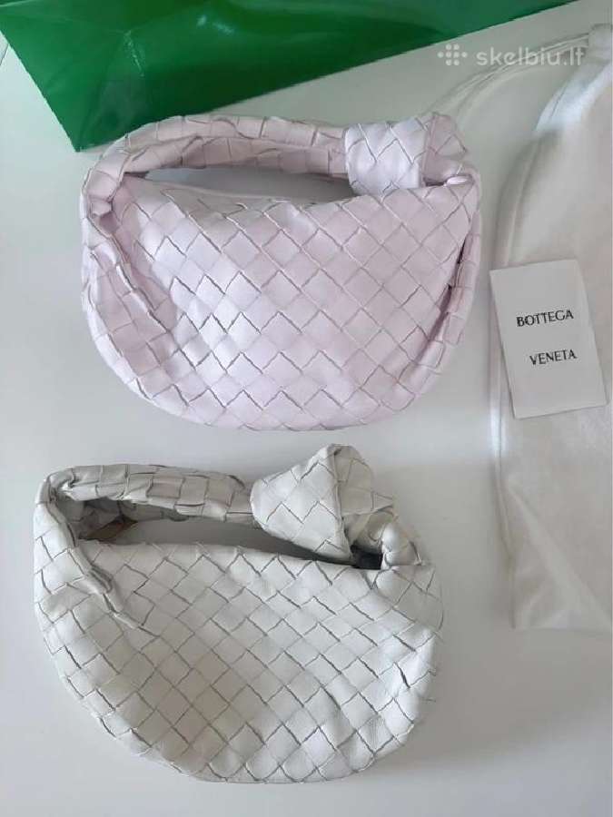 Bottega Veneta Mini Jodie rankinės Pink+chalk Whit - nuotraukos Nr. 3