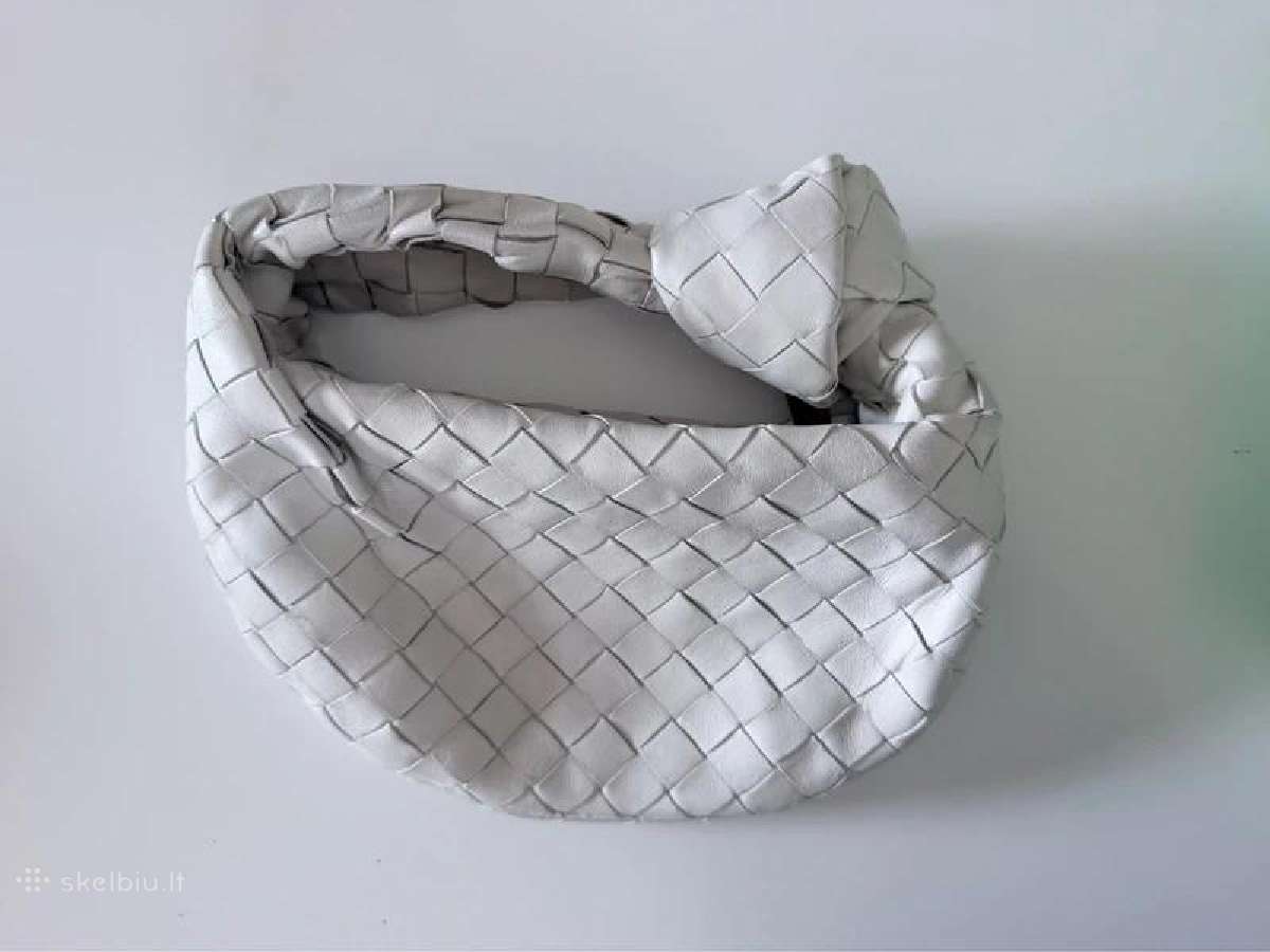 Bottega Veneta Mini Jodie rankinės Pink+chalk Whit - nuotraukos Nr. 6