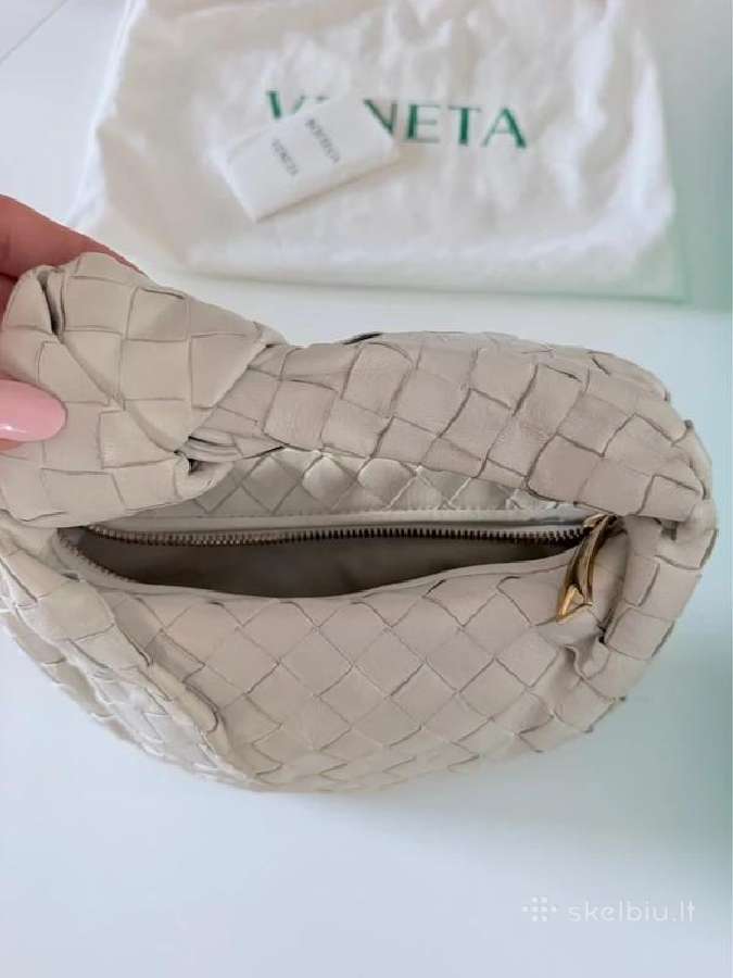 Bottega Veneta Mini Jodie rankinės Pink+chalk Whit - nuotraukos Nr. 8