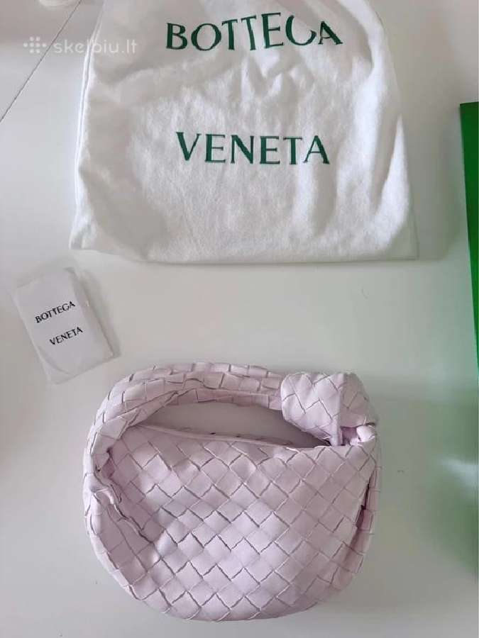 Bottega Veneta Mini Jodie rankinės Pink+chalk Whit - nuotraukos Nr. 13