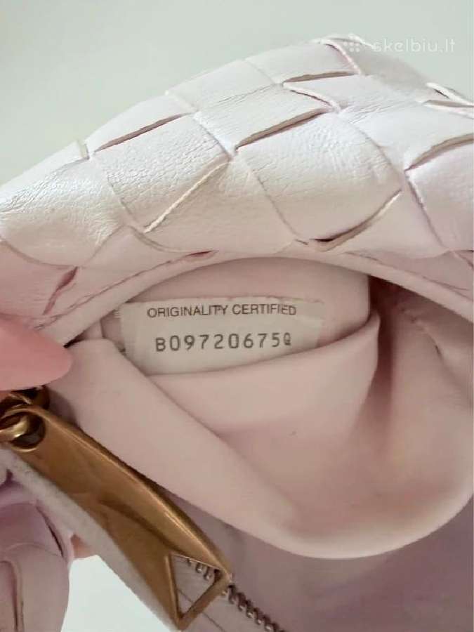 Bottega Veneta Mini Jodie rankinės Pink+chalk Whit - nuotraukos Nr. 17