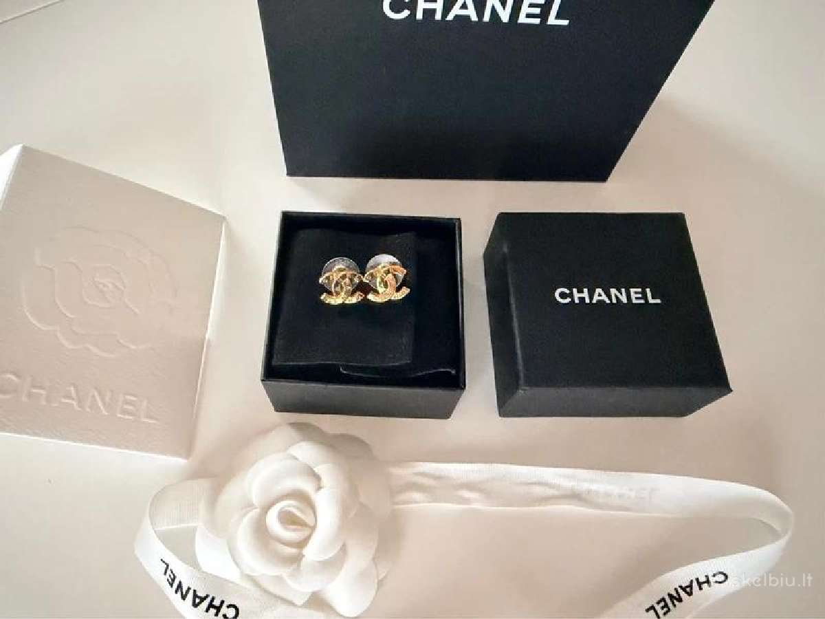 Originalūs Chanel Cc Logo Letter Engraved auskarai - nuotraukos Nr. 2