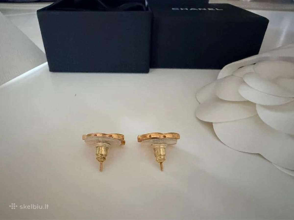 Originalūs Chanel Cc Logo Letter Engraved auskarai - nuotraukos Nr. 4